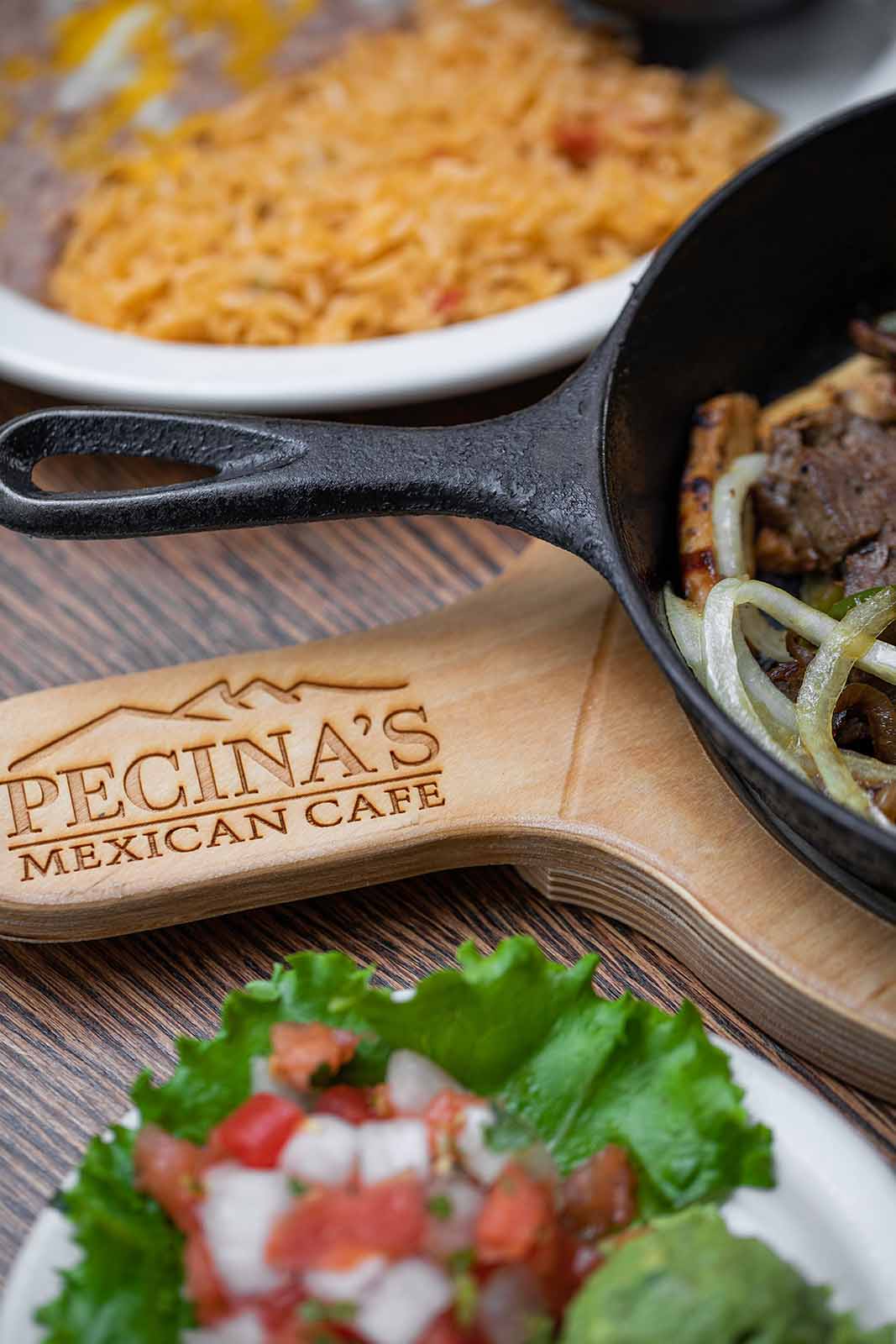 Pecina's Fajitas Skillet and Sides